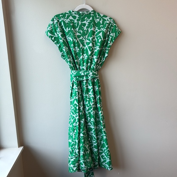Free Assembly large Green Floral Dress belted waist - Picture 5 of 7